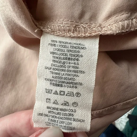 Free People Woman’s Shirt Tan Botton Up Size S/P FLAW - Picture 7 of 8